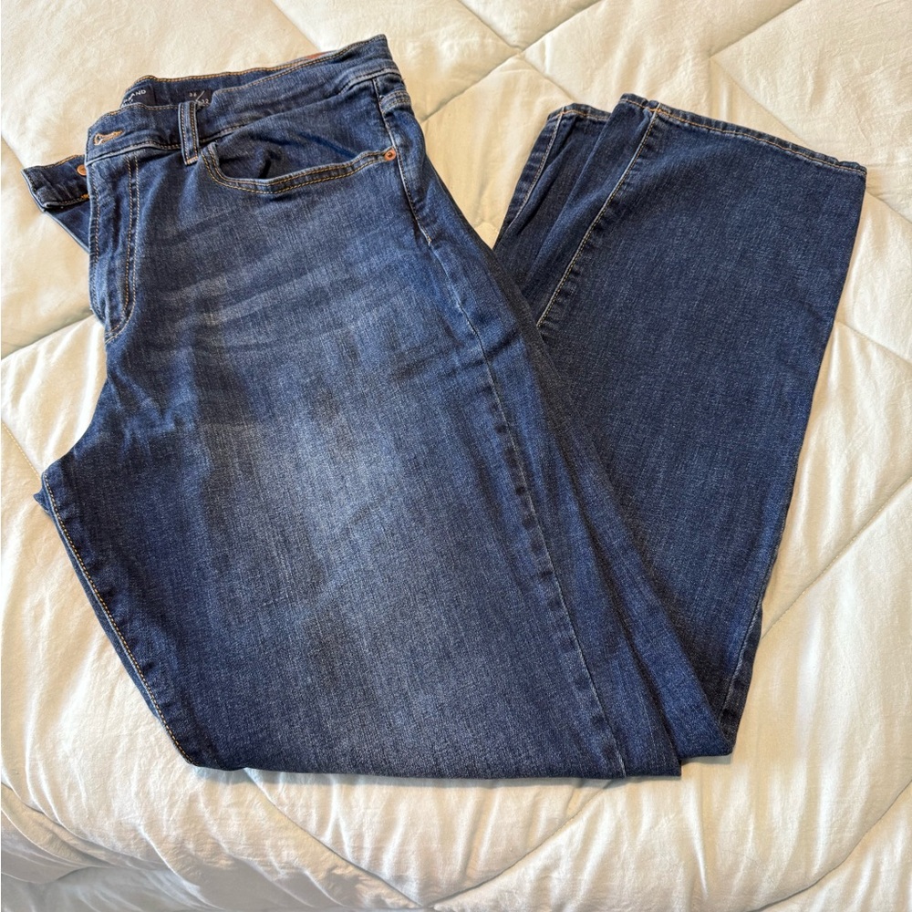 Lucky Brand Indigo Jeans with Brown Leather Patch